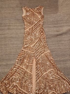 Rose Gold Sequin Mermaid Prom Dress